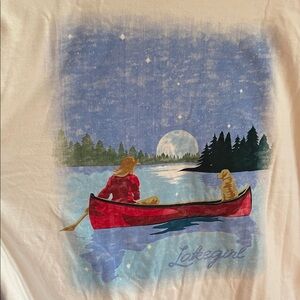 NWT Lakegirl Canoe Graphic Long Sleeve Tee